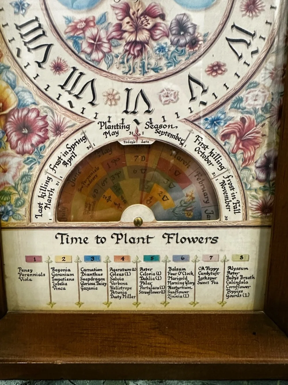 70’s FAIRFIELD Farmers Almanac Moon dial gardeners Clock Movement for Home Decor